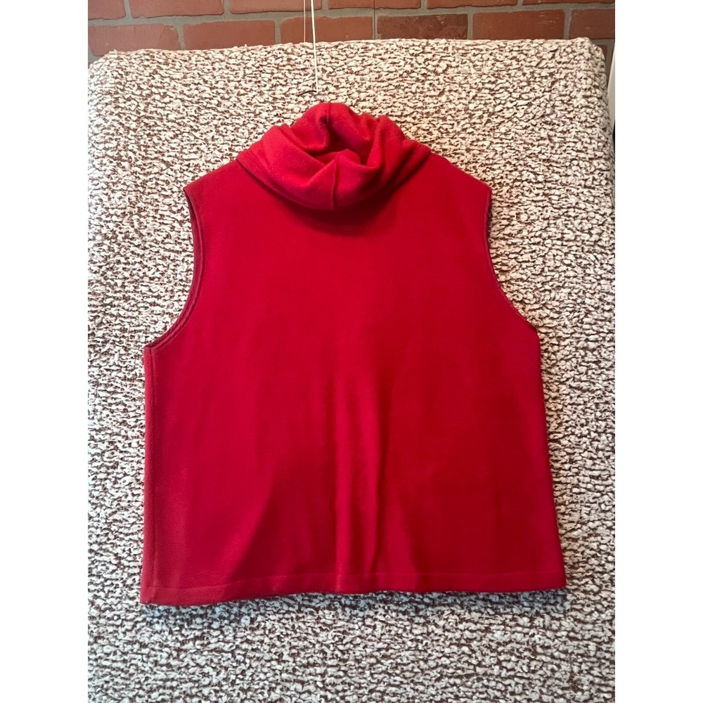 Crable Sportswear Wisconsin Red Fleece Vest Hoodie Large Sleeveless Zip Up - Picture 6 of 9